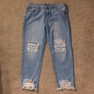 Boohoo High Rise Blue Jeans
